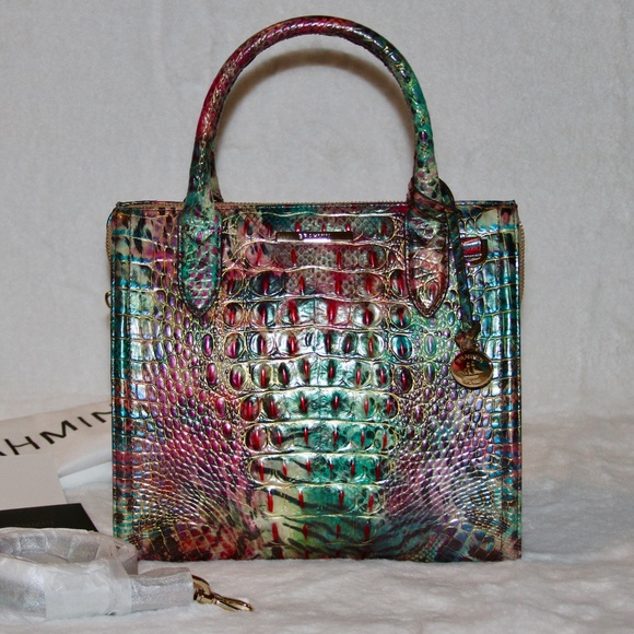 NWT Brahmin Designer Bag Small Caroline Satchel Tote Leather Purse - Picture 3 of 9